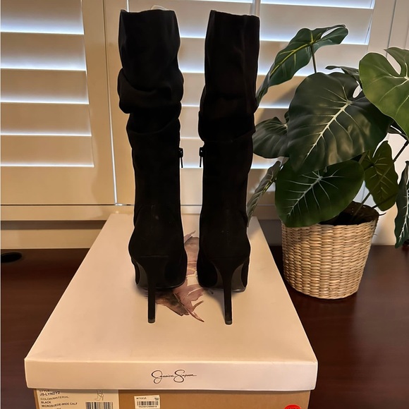 Jessica Simpson Lyndy Black Boots 7.5 Wide Calf - Picture 6 of 7